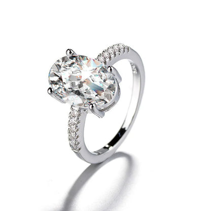 Elegant Geometric Oval Ring Crafted in Copper with Inlaid Zircon Stones Ideal for Fashion-Forward Women Seeking Light...