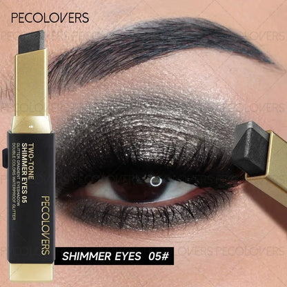 Two-color Push-pull Eye Shadow Stick, Multi-color Selection, One-touch Shape, Waterproof, Long-lasting and Natural