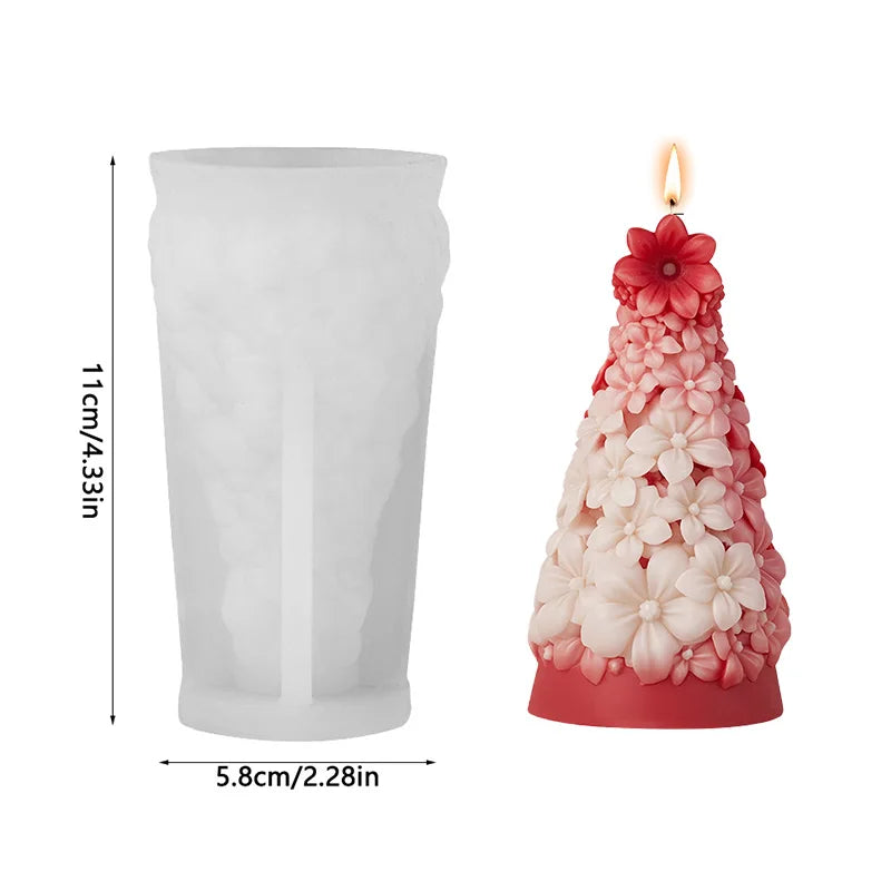 3D Christmas Tree Candle Silicone Mold DIY Christmas Party Decoration Aromatherapy Plaster Making Moulds Home Ornament Gifts