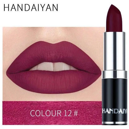 HANDAIYAN 12-color matte velvet lipstick long-lasting waterproof non-stick cup does not fall color lipstick lipstick