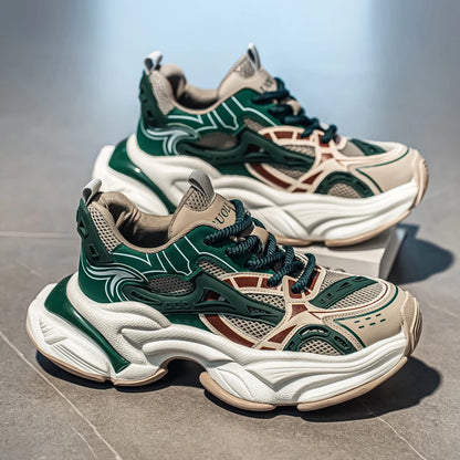Chunky Sneakers Mens Designer Easy Matching Sport Shoes Fashion Casual Leather Fabric Breathable Height Increased Platform Shoes