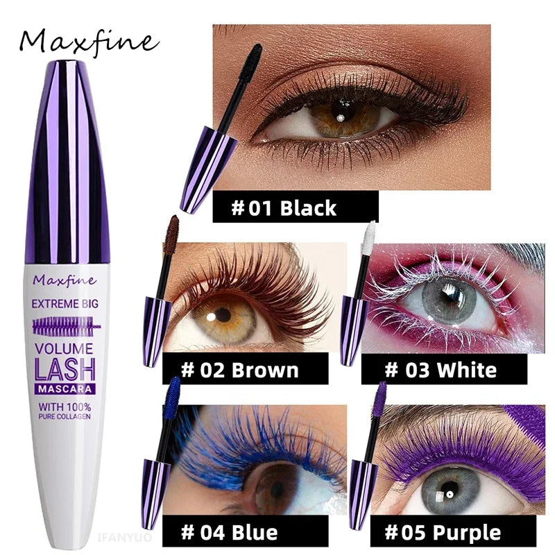 Colorful 5D Volume Mascara Lasting Styling Waterproof Quick Dry Blue Purple Curling Lengthen Long Eyelash Silk Extension...