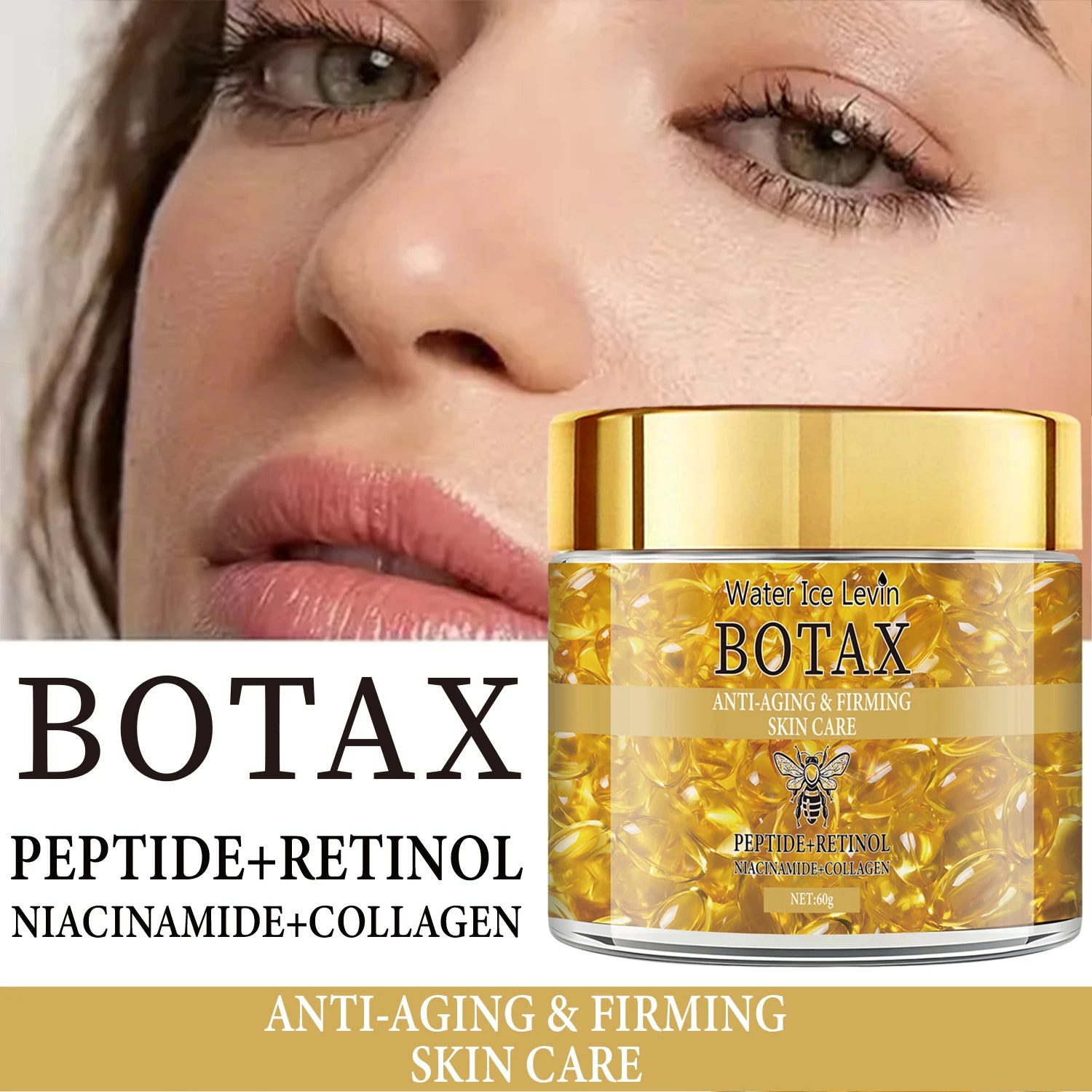 Retinol Firming and Lifting Cream That Has Rich Peptides and Collagen, and Hyaluronic Acid. It Is Suitable for All Skin Types, Tightens and Smoothes Skin, Looks Youthful and Deeply Moisturizes the Skin