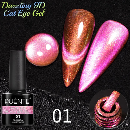 7.5ML Sparkling Reflective Glitter Gel Nail Polish Pink Purple Red Blue Colors Dark Flashing Nail Gel Soak Off UV Nail Varnish