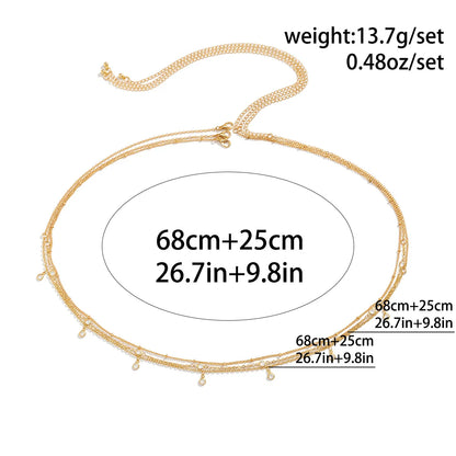 Sexy Round Clear Rhinestone Tassel Belly Chains For Women Gold Silver Color Metal Beach Link Chain Waist Body Jewelry Accessory - Kimlud