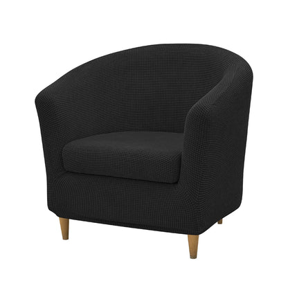 2pcs/set Jacquard Stretch Club Armchair Slipcover 1pc Barrel Tub Sofa Cover + 1pc Polar Fleece Couch Cover Furniture...