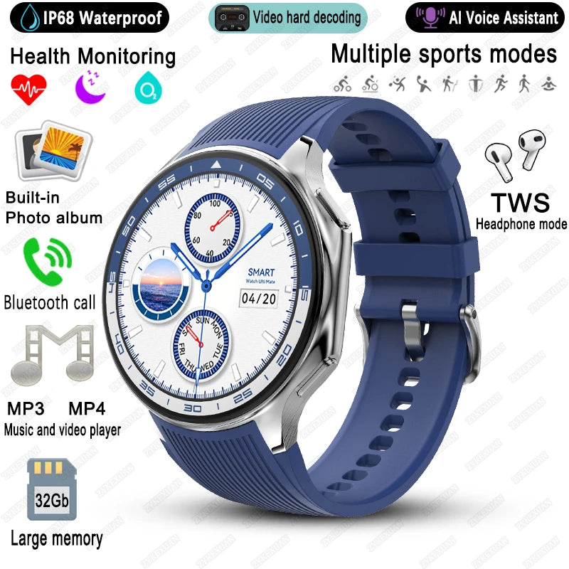 For OPPO Watch X High-End Business Watch Men 32Gb Memory Video Playback Smart Watch Sports Fitness Waterproof Bracelet 2025 New