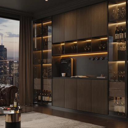 Luxury Wood Cabinets Storage House Container Organizer Living Room Cabinets Display Wine Bookcase Gabinete Trendy Furniture - Kimlud