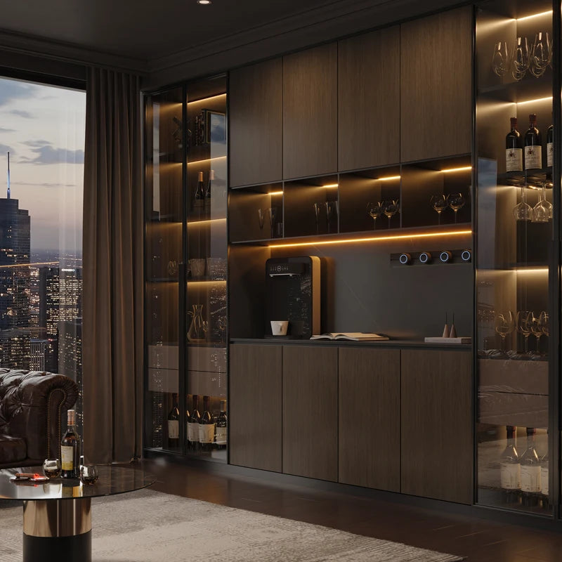 Luxury Wood Cabinets Storage House Container Organizer Living Room Cabinets Display Wine Bookcase Gabinete Trendy Furniture - Kimlud