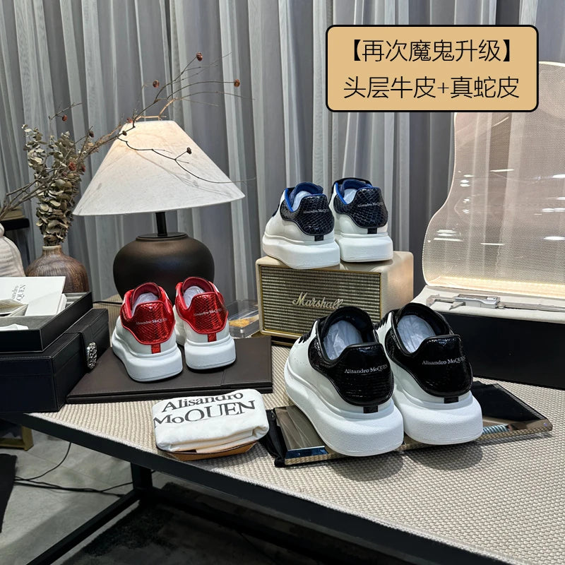 Handcrafted Leather Casual Sneakers Man Platform Trainers Unisex Originality Flat Loafers Men's Footwear