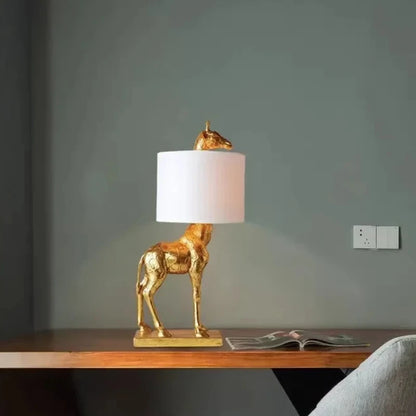 Factory Manufacture Designer Animal Resin Giraffe Table Lamp Gold Lamp Body Resin Animal Home Decor Night Lights E26/E27 Holder - Kimlud