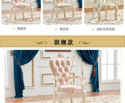 European Solid Wood Dining Chair Princess Lazy Throne Luxury Lounge Chair Fashion Butterfly Ergonomic Muebles Entrance Furniture - Kimlud