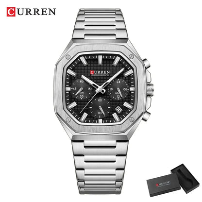 CURREN Men Watch Top Brand Luxury Sports Quartz Mens Watches Full Steel Waterproof Chronograph Wristwatch Men Relogio Masculino