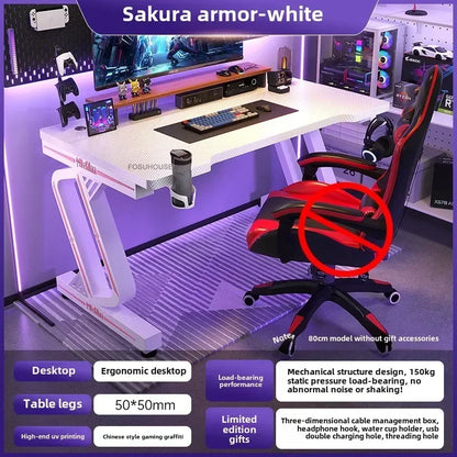 Home Double Computer Desks Internet Cafe Gaming Table Chair Nordic Office Furniture Wooden Study Desk Desktop Modern Office Desk