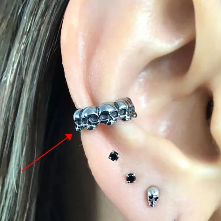 Kiss Jewelry Punk Sword Gothic Kinitial Piercing Earrings for Woman Men Gothic Crystal Ear Jacket Stud Earrings Jewelry - Kimlud