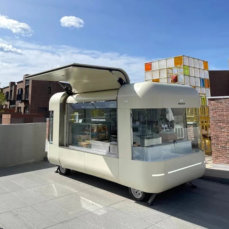 Custom fast food trailer order hot dog pizza burger mobile food truck outdoor street kitchen restaurant trailer for sale