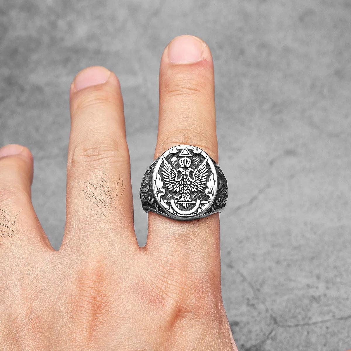 Double-headed Eagle Stainless Steel Men Rings Punk New In For Male Women Fashion Jewelry Creativity Gift Wholesale...