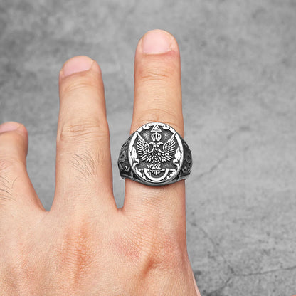 Double-headed Eagle Stainless Steel Men Rings Punk New In For Male Women Fashion Jewelry Creativity Gift Wholesale...