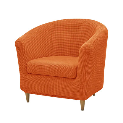 2pcs/set Jacquard Stretch Club Armchair Slipcover 1pc Barrel Tub Sofa Cover + 1pc Polar Fleece Couch Cover Furniture...