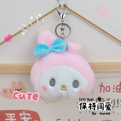 Sanrio Hello Kitty Plush Coin Purse Cartoon Keychain Bag Zipper Coin Wallet Storage Bag Key Earphone Pouch Decorations Girl Gift