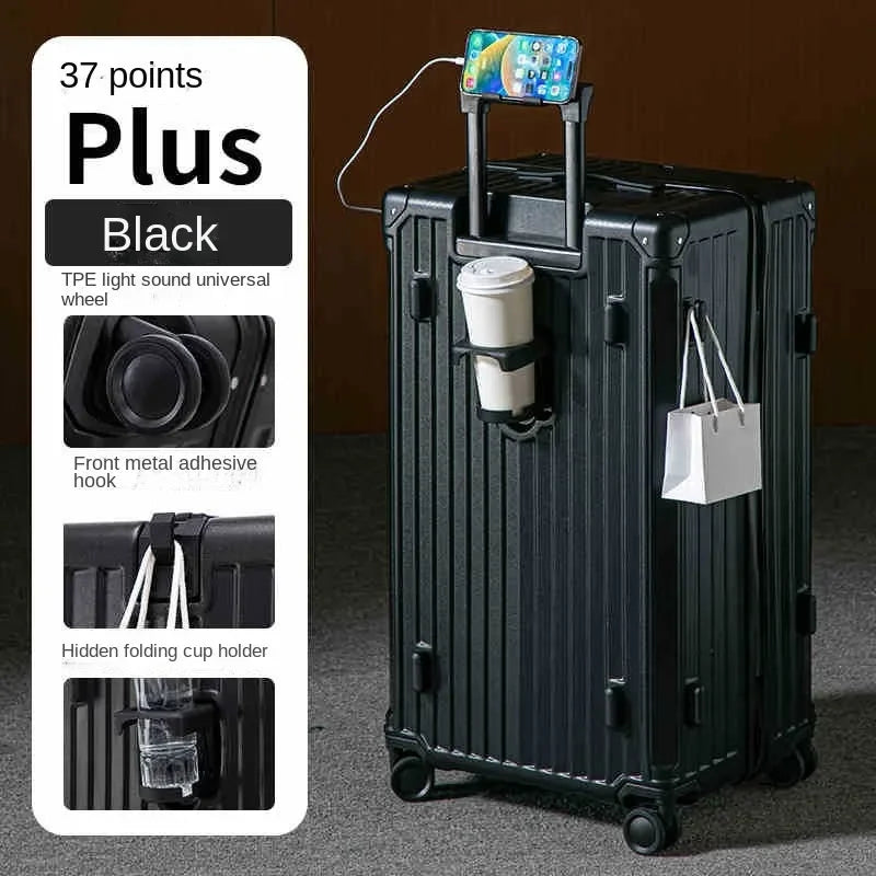 Multifunctional Suitcase Large Capacity 30inch Thickened Sturdy Aluminum Frame Travel Suitcase Trolley Case Extra Large...