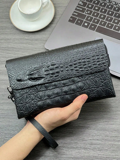 Fashion Crocodile Pattern Clutch Bag Business Portable Large Capacity Multifunctional Handbag Flap Zipper Clutch Bag |...