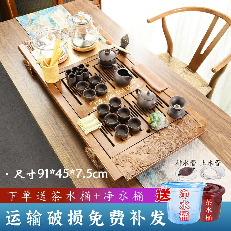 Kung Fu Ceremony Tea Tray Rectangle Drainage Pot Drip Accessories Luxury Tea Tray Hospitality Valet Bandejas Home Decorationgs - Kimlud