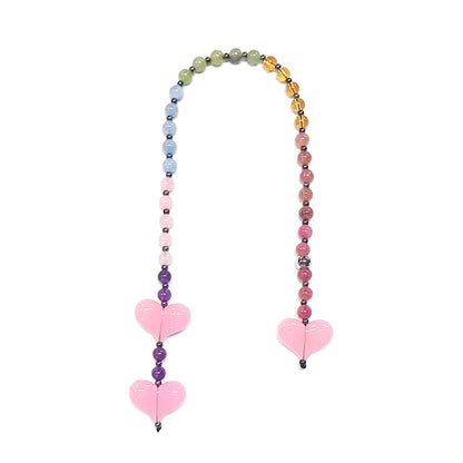 HERLOOK Y2K Bohemian Bag Charm for Women Red Heart Colorful Beads Chakra Energy Healing Pendant Fashion Jewelry Gift...