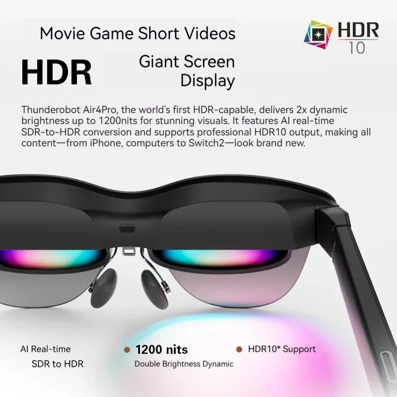 RayNeo Air 4 Pro Smart AR Glasses,Supports HDR10, 3840Hz, 4 Speakers, 1200 Nits,Micro-OLED Dual-layer Screen, Clearer...