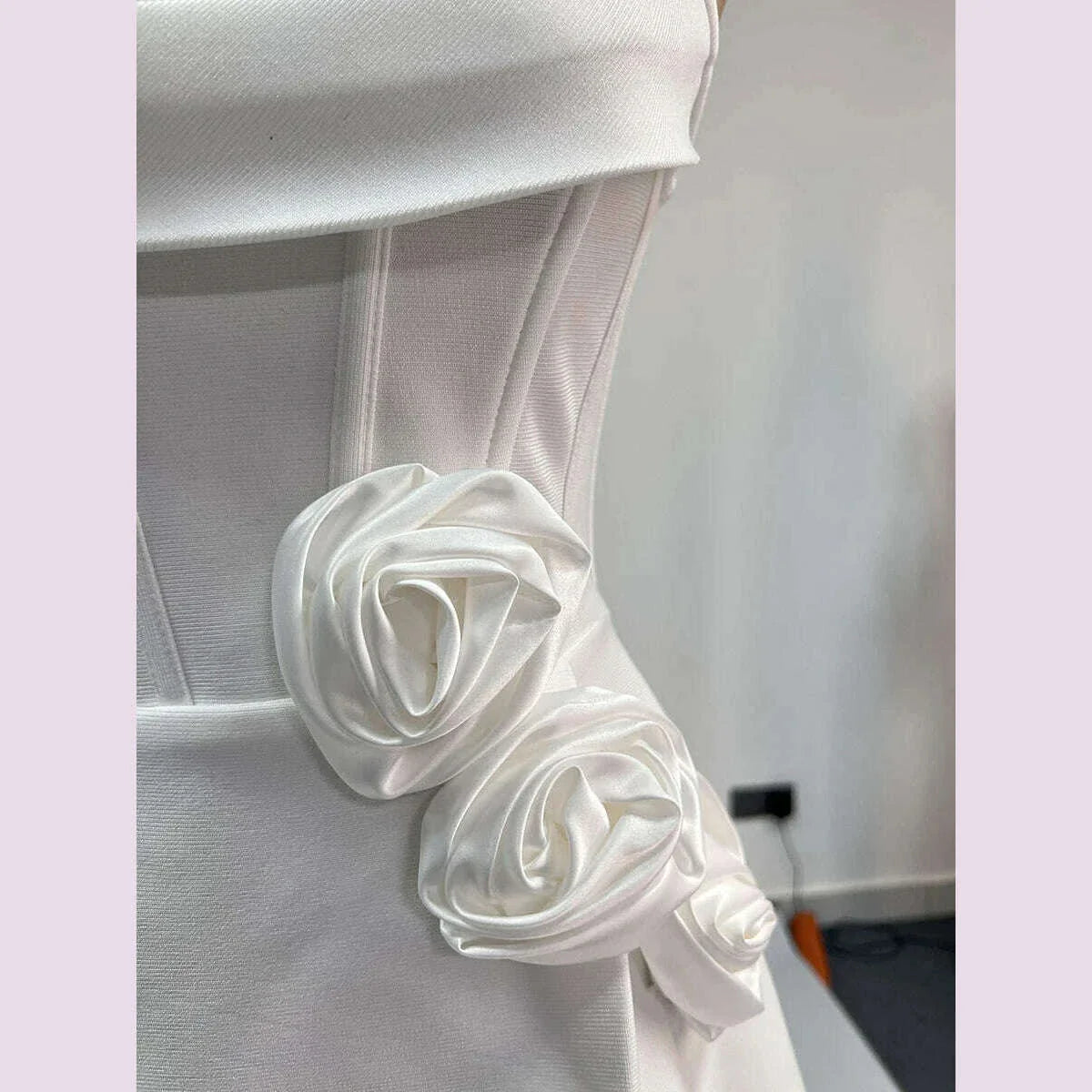 TWOTWINSTYLE Solid Slimming Spliced Appliques Dresses For Women Slash Neck Sleeveless High Waist Temperament Dress Female New