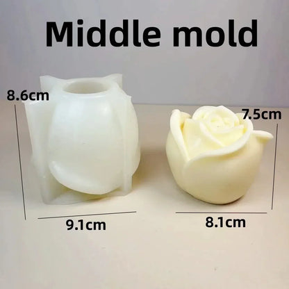Peony Rose Bud Bouquet Candle Silicone Mold Peony Flower Clusters Candle Mould Christmas Gift Flower Bundle Resin Gypsum Molds