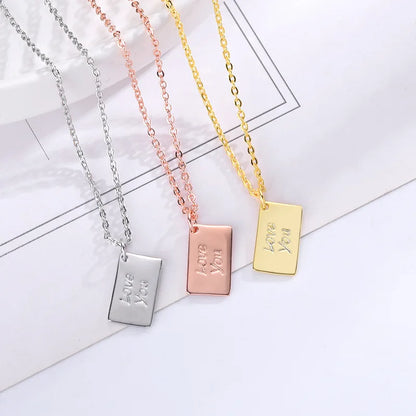 Envelope Locket Necklace with Gold Rose Gold Silver Color Love you Secret Hidden Message Pendant Necklace Gift Jewelry