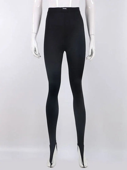 Tossy Black Sexy Leggings Women's Pants Solid Commute Wrap Skinny Autumn 2025 New High Waist Trousers Patchwork Female Pants