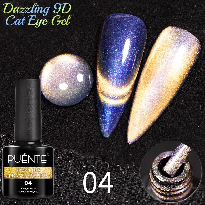 7.5ML Sparkling Reflective Glitter Gel Nail Polish Pink Purple Red Blue Colors Dark Flashing Nail Gel Soak Off UV Nail Varnish