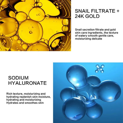 24K Golden Snail Collagen Cream Moisturizing and Skincare Essential Oil Control Facial Beauty Product Formulated for...