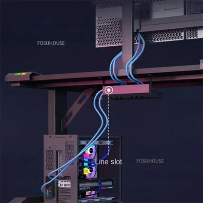 Modern E-sports Table Home Study Room Office Computer Table Office Furniture Internet Cafe Gaming Desk With RGB Atmosphere Light - Kimlud