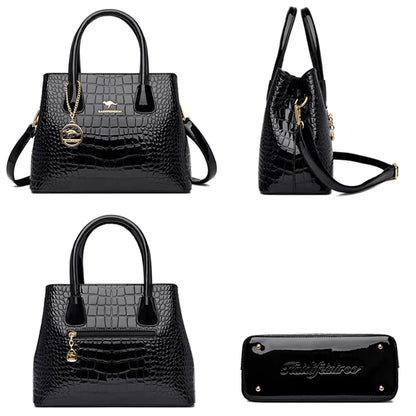 2024 Luxury Designer Handbag Brand Ladies Crocodile Patterned Patent Leather Tote Bag Crossbody Shoulder Bags For Women...