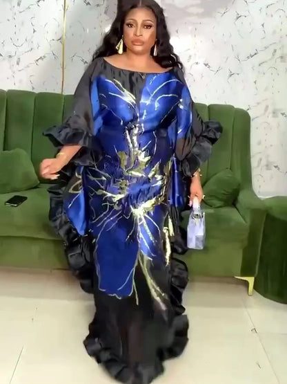 African Dresses for Women Traditional Africa Clothing Dashiki Ankara Outfits Gown Abayas Robe Muslim Kaftan Maxi Long...