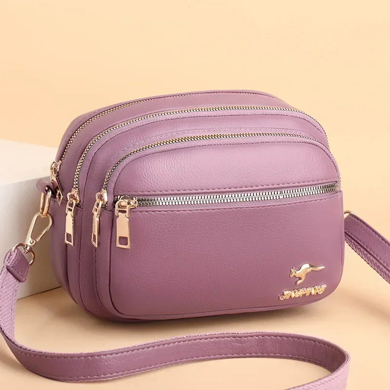 High Quality Soft Leather Purse Fashion Women Shoulder Messenger Bag Multi-pocket Wear-resistant Bag Luxury Ladies...