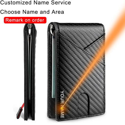 Rfid Carbon Fiber Men Wallets Card Holder Slim Thin Pocket Man Magsafe Wallets Money Bags Business Black Male Purse Walet 2023