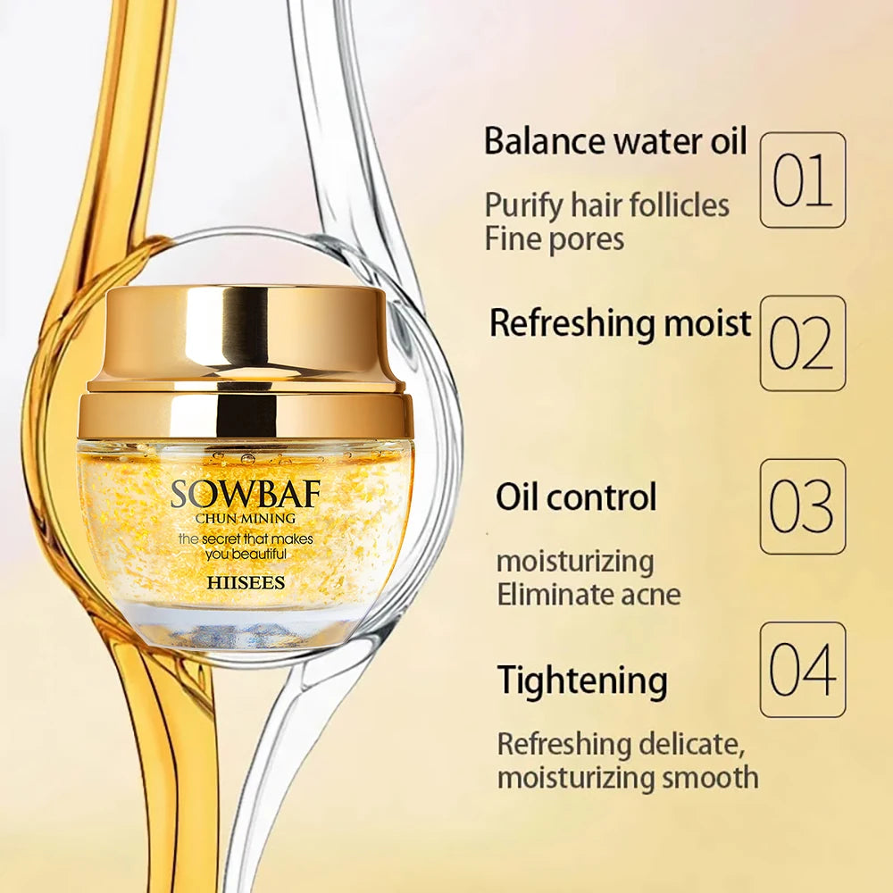 24K Golden Snail Collagen Cream Moisturizing and Skincare Essential Oil Control Facial Beauty Product Formulated for...