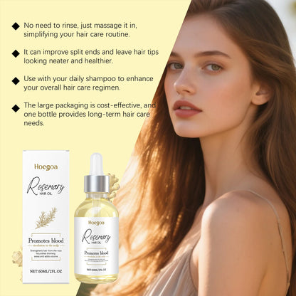 Rosemary Hair Oil 60ml Ginger Root Oil Scalp Treatment Hair Growth Frizz Control Shine Nourishing Split Ends Repair