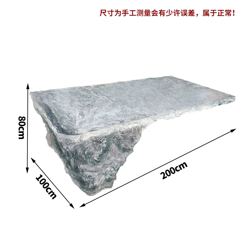 Premium Light Luxury Transparent Resin Hotel Front Desk Restaurant Villa Kitchen Partition Luminous Crystal Glacier Island Table