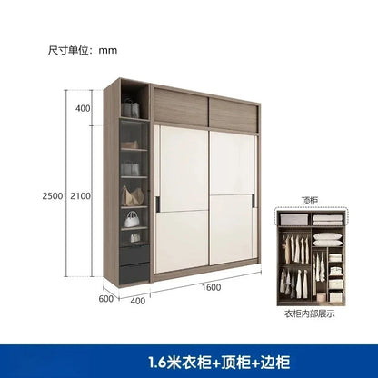 Luxury Modular Wardrobes Sliding Door Orgnizer Modern Bedroom Wardrobe Display Wooden Stylish Armario Ropero Bedroom Furniture - Kimlud