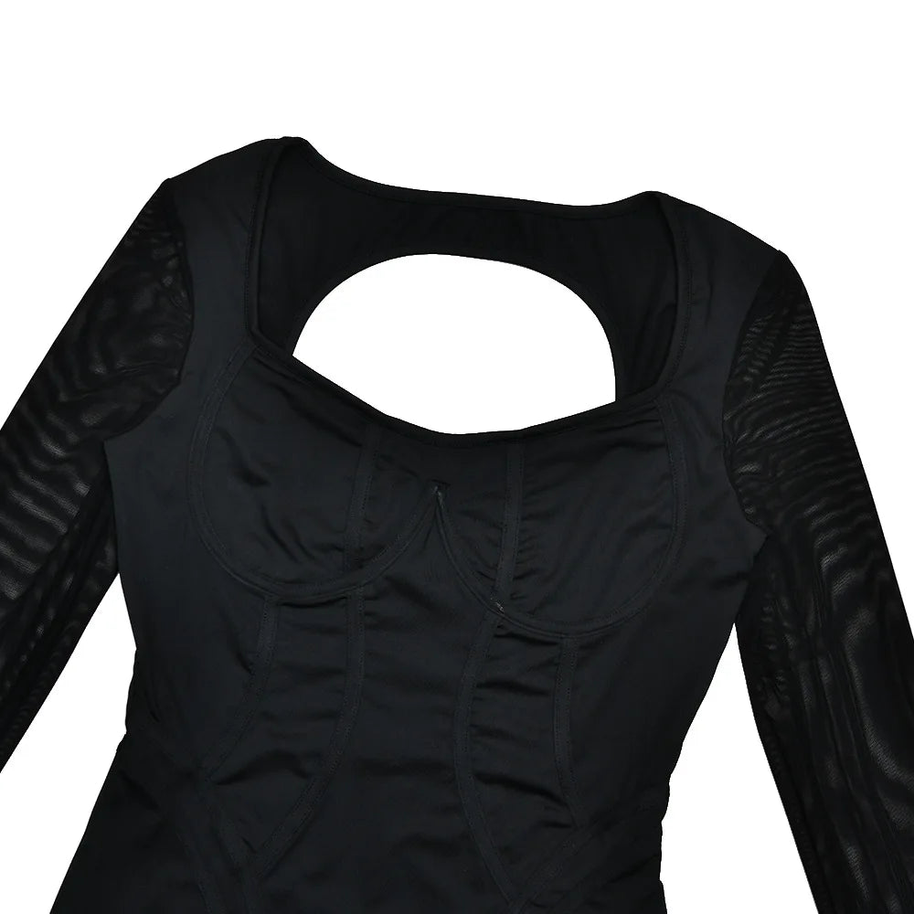 New Sexy Tights Jumpsuit Women Slim Stretchy Sexy Backless Pancil Pants Rompers Long Sleeve Streetwear Spring Autumn 64037 - Kimlud