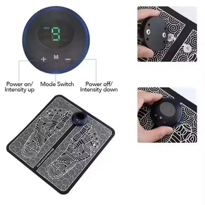 EMS Muscle Stimulation Foot Massager Pad Acupoint Massage Mat for Pain Relief & Blood Circulation Improvement Home Family Relax