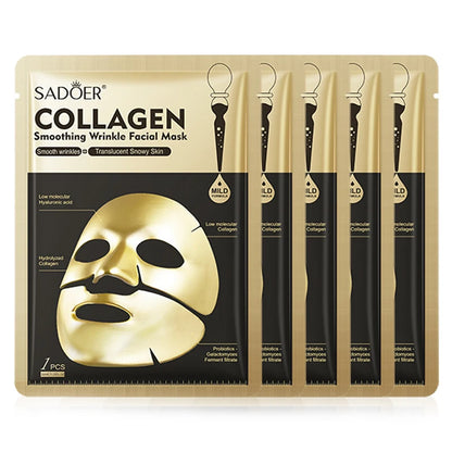 SADOER Golden Collagen Facial Masks Moisturizing Anti-Aging Anti Wrinkles Face Mask Sheet Collagen Masks Skin Care Product