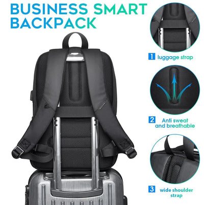 BANGE Lightweight 15.6 inch Laptop Backpack Waterproof USB Charge Port Multifunctional Travel Hiking School Bag Mochila for Men
