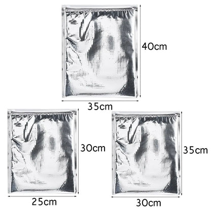 Insulated Food Storage Bag Thermal Cooler Bag 3 Types /set Aluminum Foil Insulated Food Storage Bag Thermal Cooler Silver