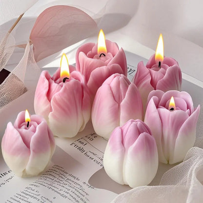 Budding Open Flowers Silicone Candle Mold Mini Flower Soap Gypsum Crafts Resin Mould DIY Chocolate Ice Cake Baking Molds